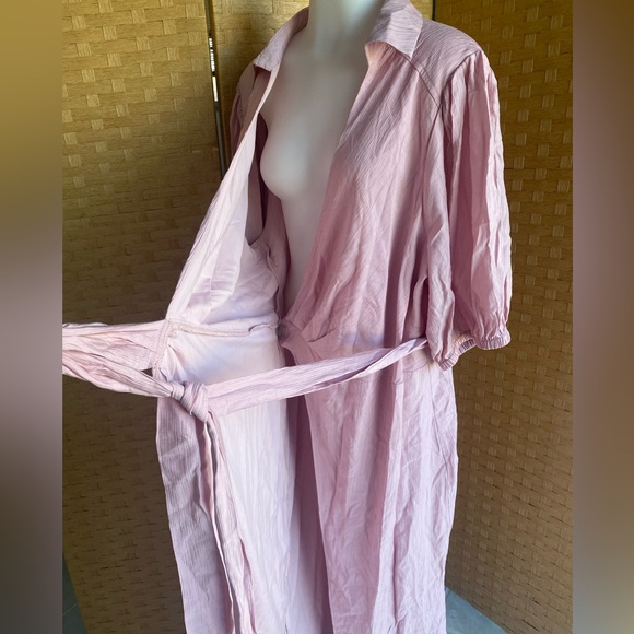 Fashion Nova Dress, pink wraparound, NWT, 3X - Picture 3 of 4